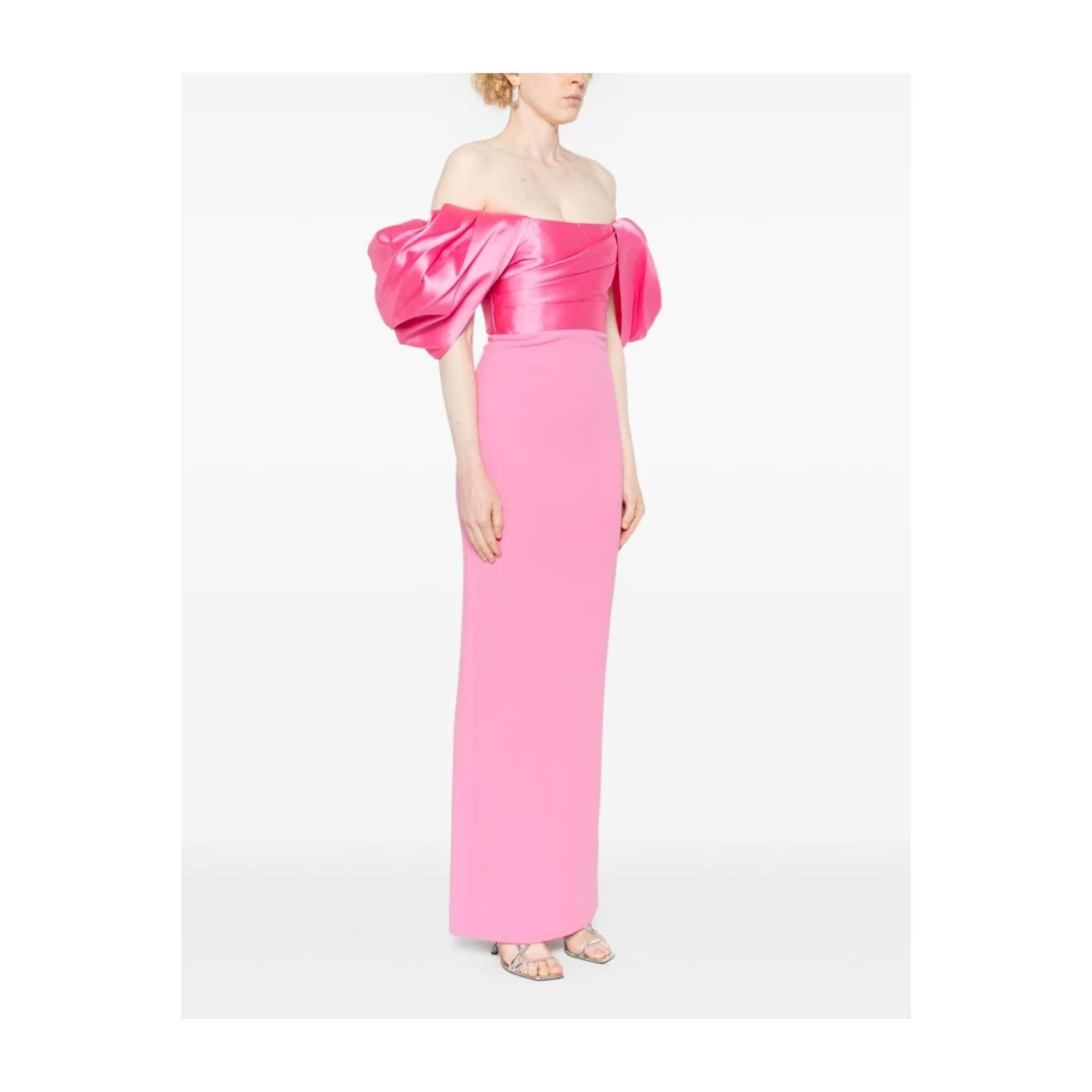 Solace London Roze Off-Shoulder Jurk met Geplooide Details Pink Dames