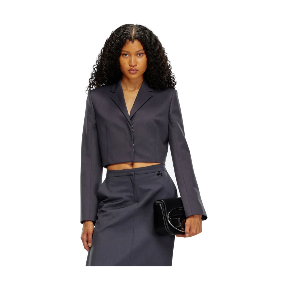 Diesel Geknipte blazer met inkeping revers Gray Dames