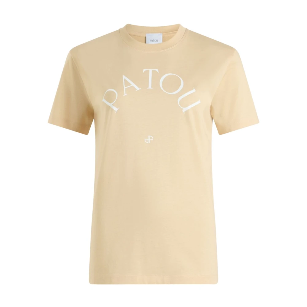 Patou Natuurlijke T-shirt met Stijlvol Logo Beige Dames