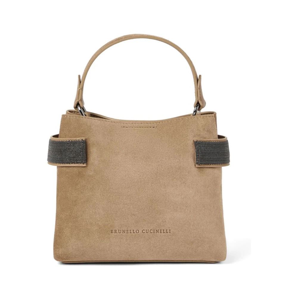 BRUNELLO CUCINELLI Bruine Schoudertas met Magnetische Sluiting Brown Dames
