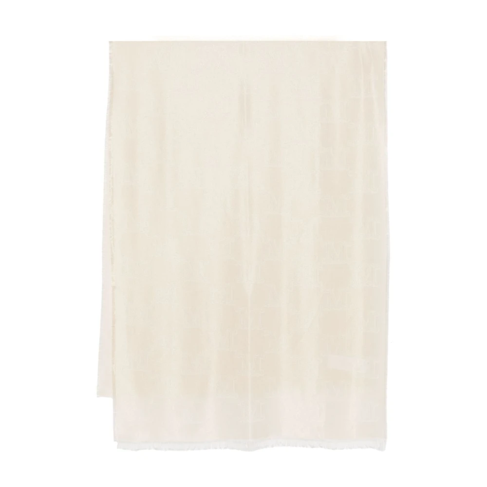 Max Mara Beige Sjaal met Lurex Details Beige Dames