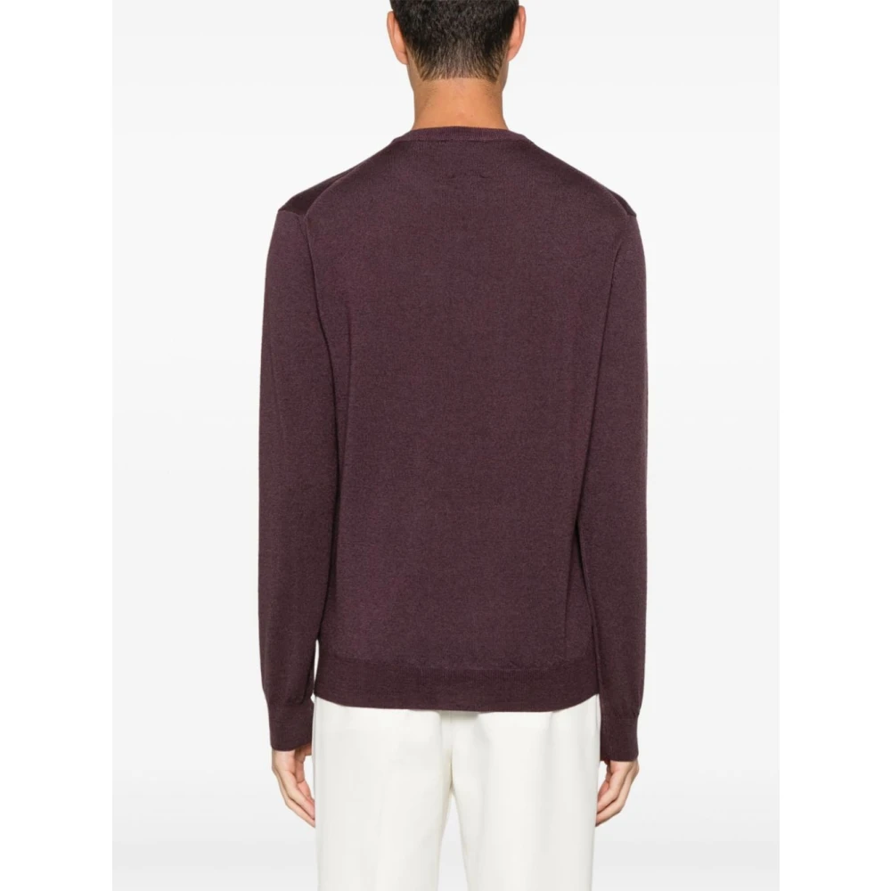 Woolrich Bordeaux Gewassen Crewneck Trui Red Heren