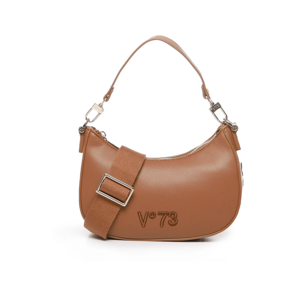 V73 Bruine Schoudertas met Ritssluiting Brown Dames