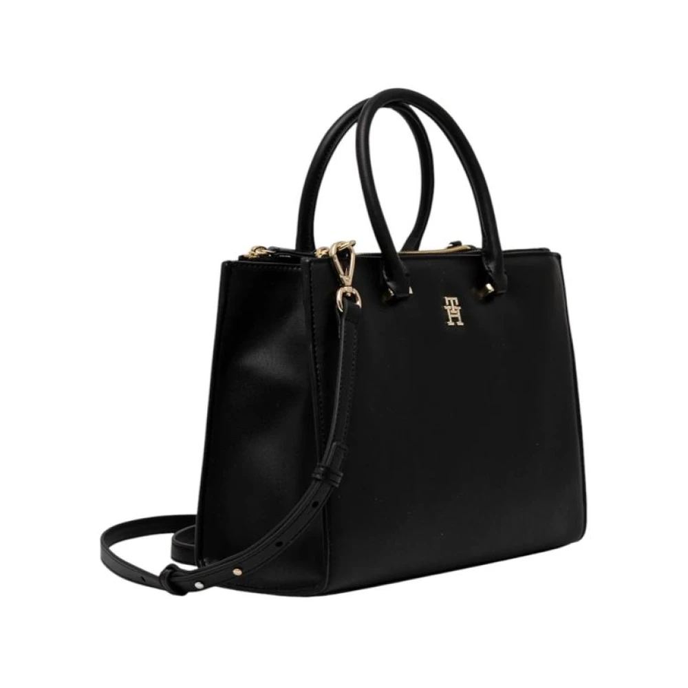 Tommy Hilfiger Zwarte Polyethyleen Handtas Lente Zomer Collectie Black Dames