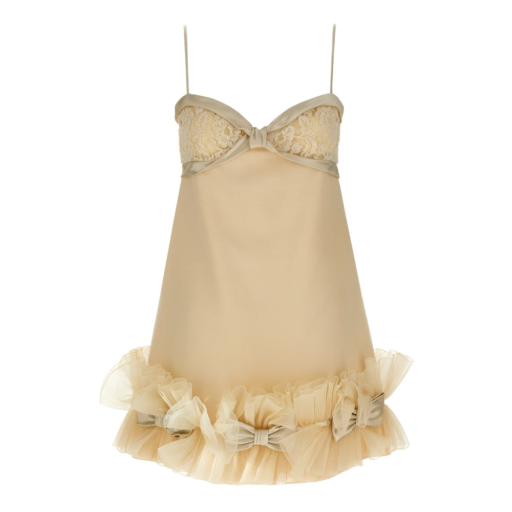 Valentino Garavani Women's Beige Crepe Couture Mini Dress