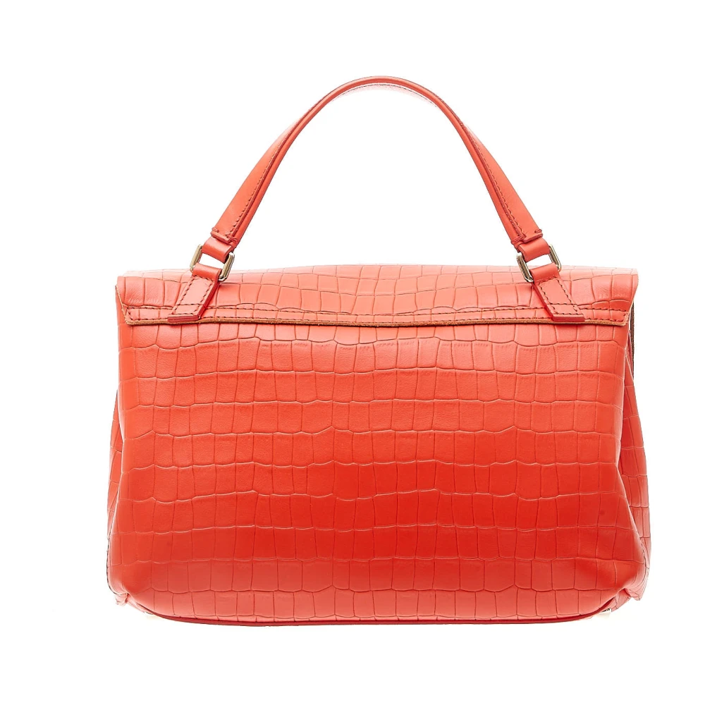 Zanellato Oranje Leren Schoudertas Orange Dames