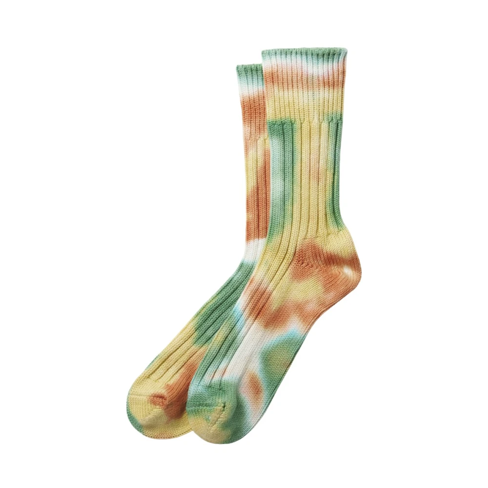 RoToTo Geribbelde Tie Dye Crew Sokken Multicolor Heren