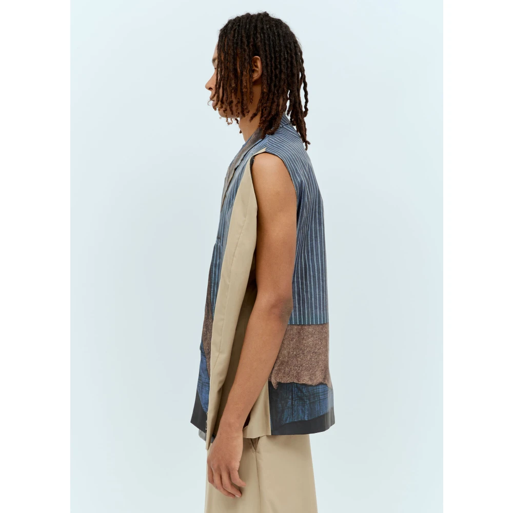 Comme des Garçons Trompe LOeil Double-Breasted Blazer Blue Heren
