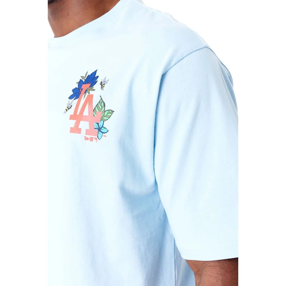 new era Dodgers MLB Bloemen Grafisch Shirt Blue Heren