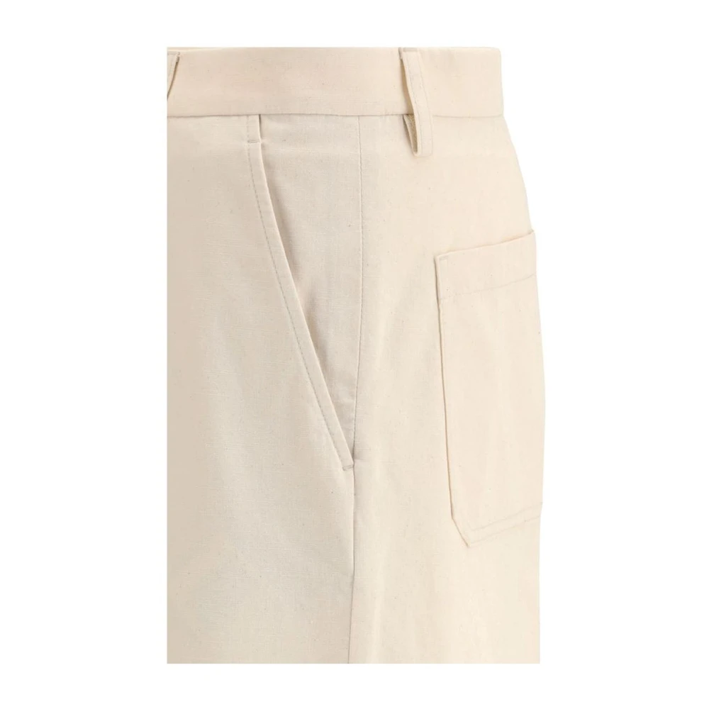 Valentino Wijde katoenen broek met zakken Beige Heren