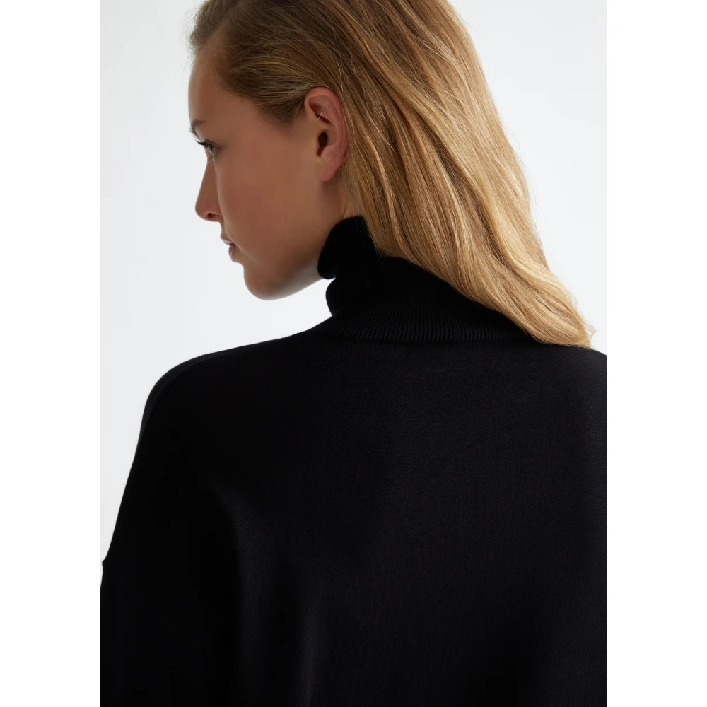 Liu Jo Stijlvol Logo en Strass Sweater Black Dames