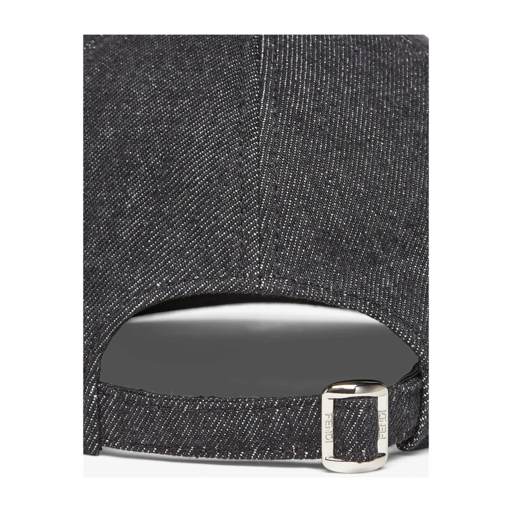 Fendi Zwarte baseballpet met FF-logo Black Heren