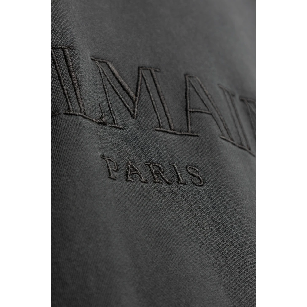 Balmain Sweatshirt met logo Black Heren