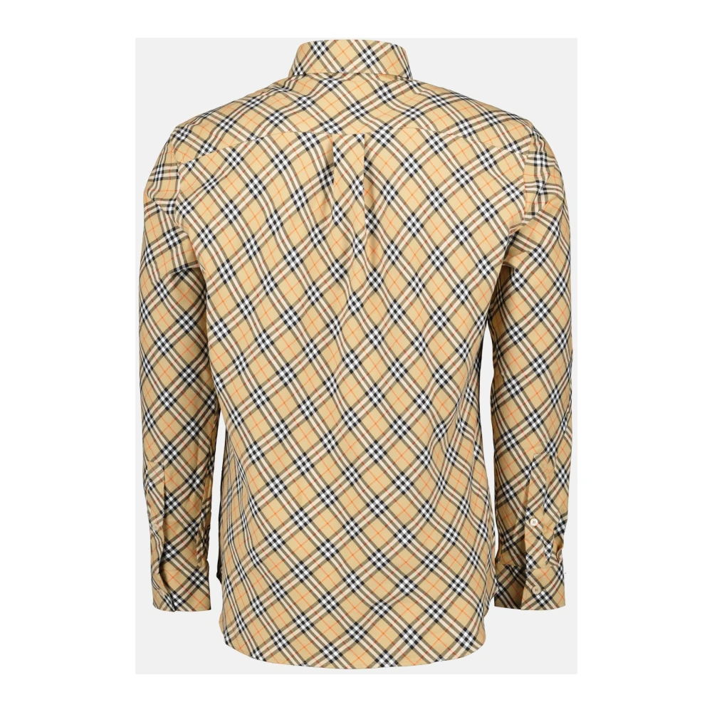 Burberry Vintage Geruite Overhemd voor Mannen Beige Heren