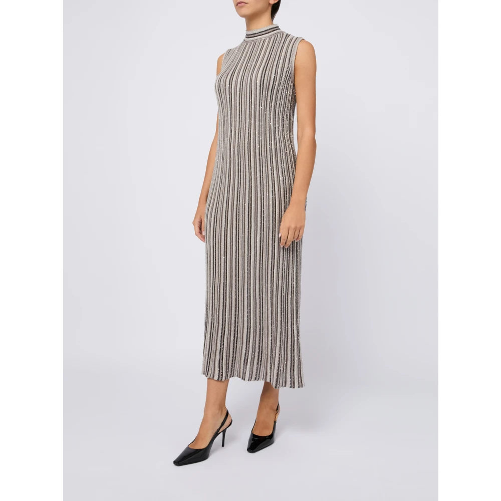 D.Exterior Gestreepte wollen lange jurk Multicolor Dames