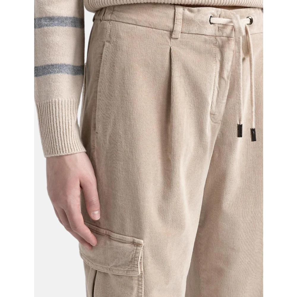 PESERICO Cargo broek met elastische taille Beige Dames