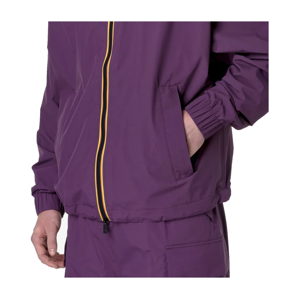 K-way Kleur Blok Waterdichte Jas Purple Heren