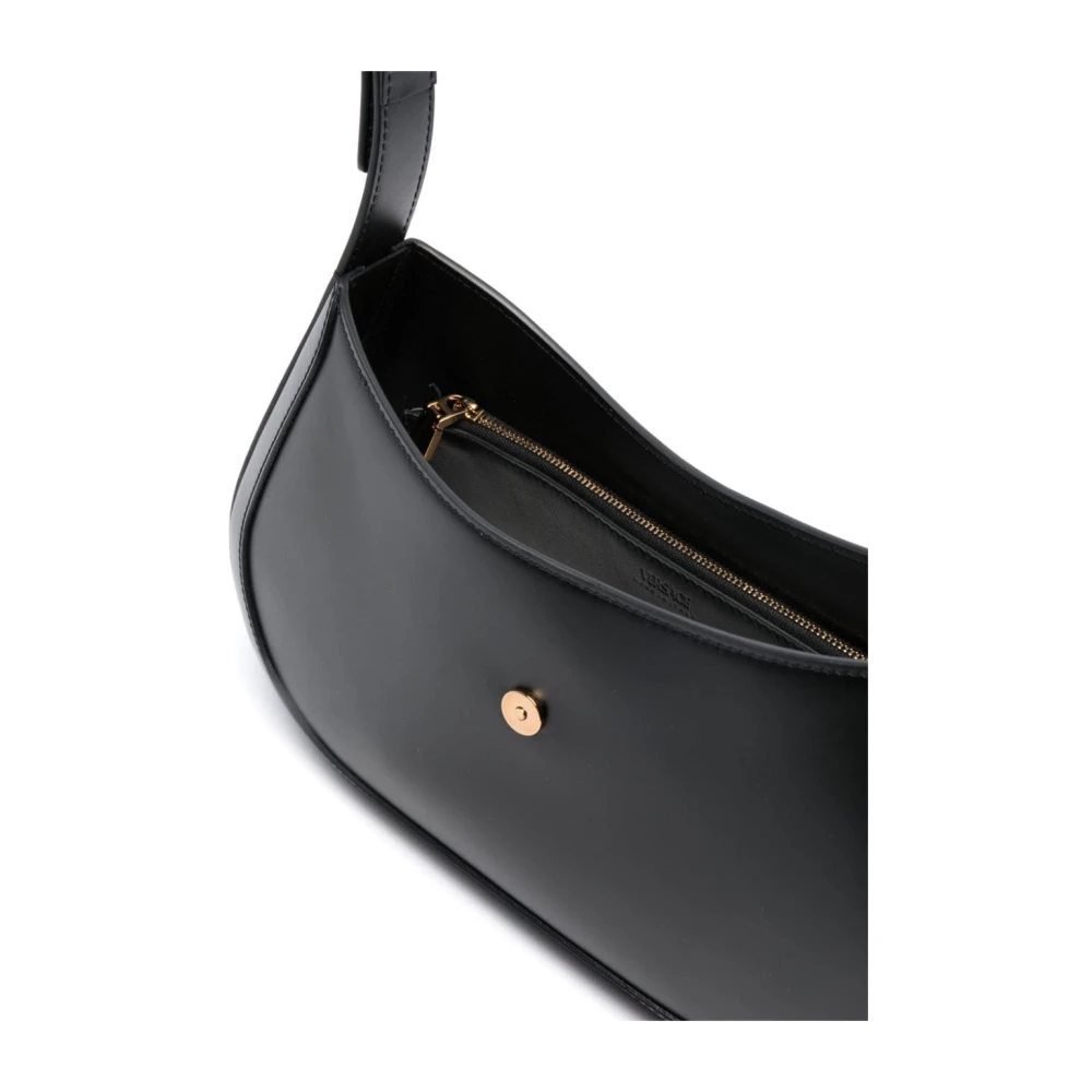 Versace Zwarte Leren Tas met Gegraveerd Logo Black Dames