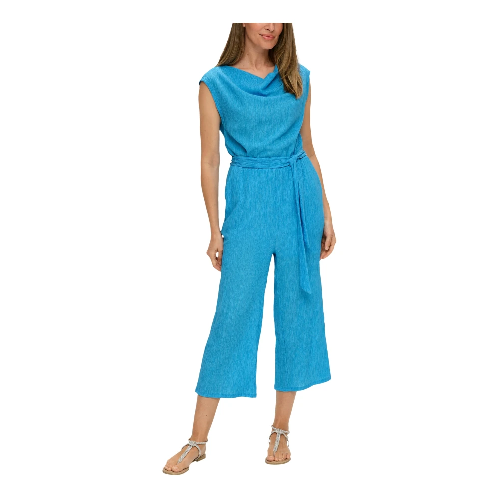 s.Oliver Stijlvolle Jumpsuit voor Zomerse Vibes Blue Dames