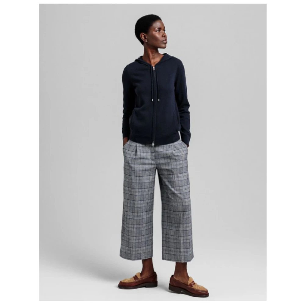 Gant Extra Fijn Hooded Gilet Blue Dames