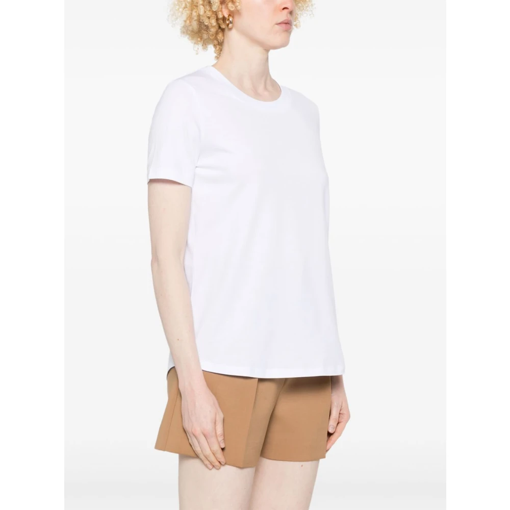 Max Mara Wit Geborduurd Logo Crew Neck T-shirt White Dames