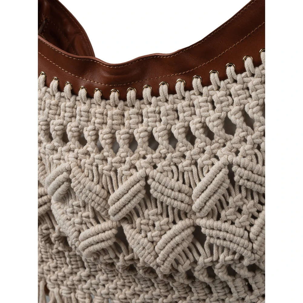 PATRIZIA PEPE Boho Franje Schoudertas Brown Dames