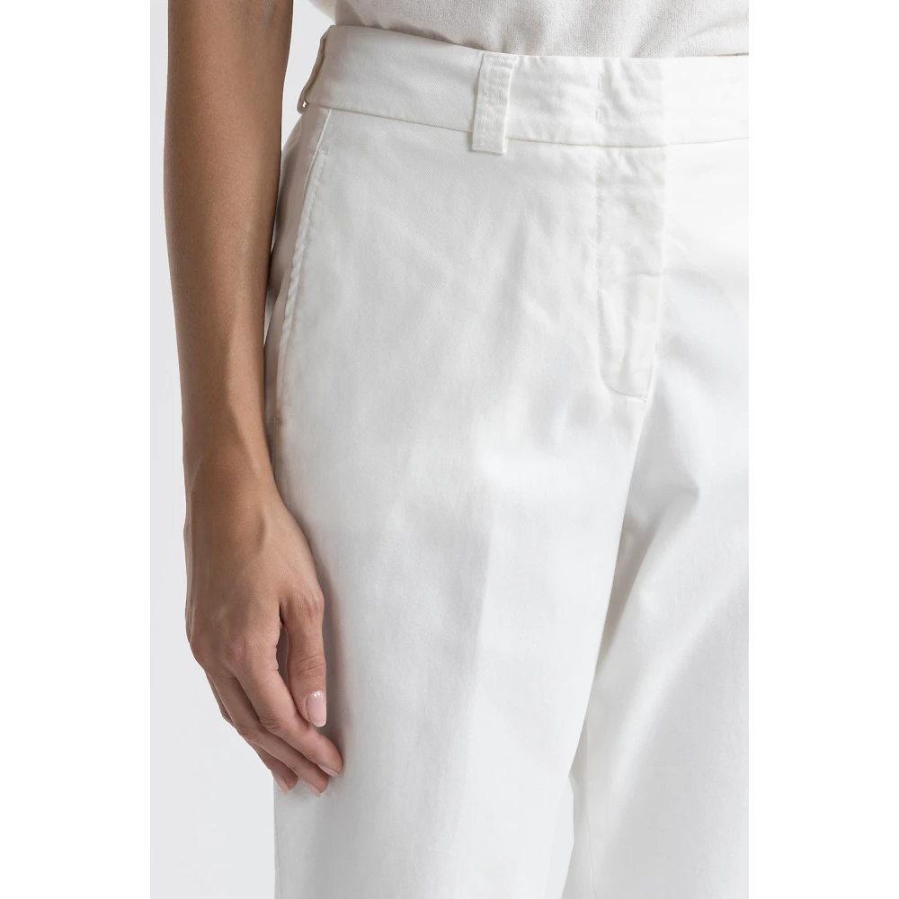 PESERICO Perzikkleurige gabardine wortelbroek White Dames