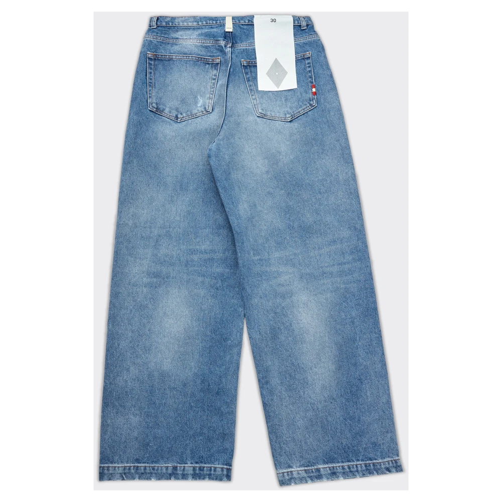 Amish Wijde Denim Blauwe Jeans Blue Heren
