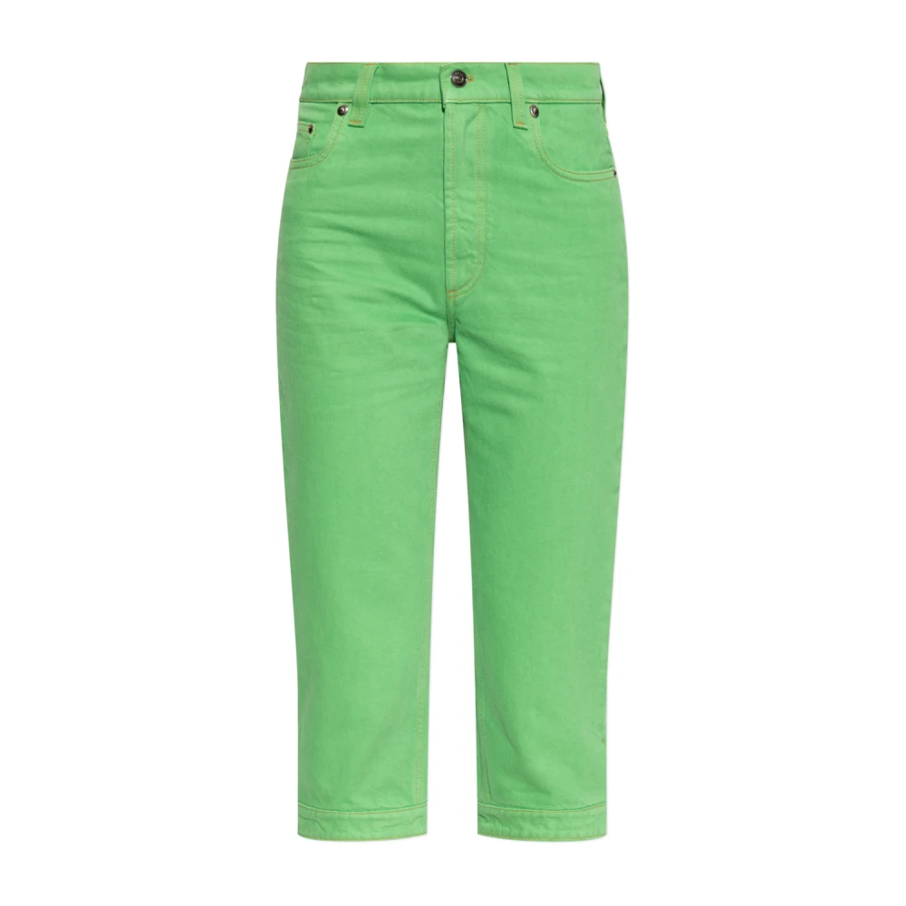 Versace Women's Green Cropped Jeans, W27, Capri Jeans