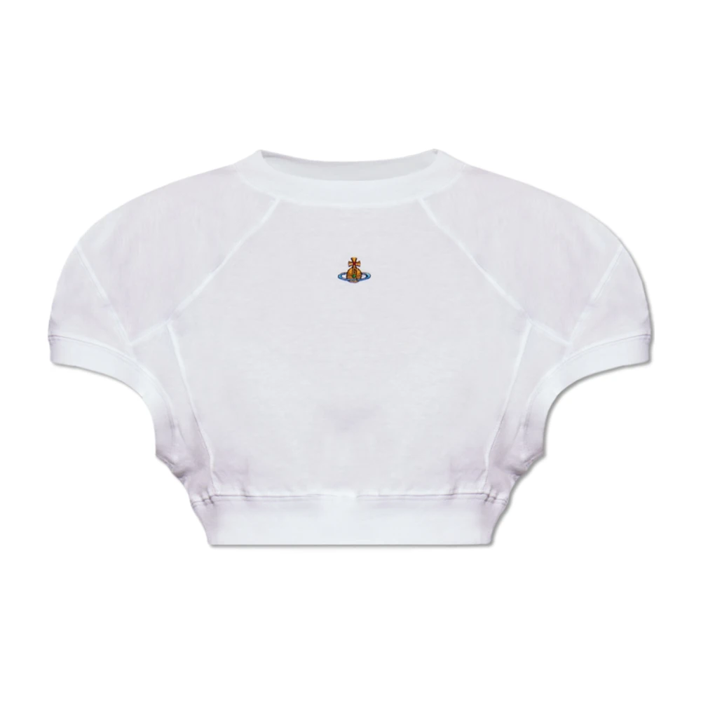 Vivienne Westwood Katoenen Logo T-Shirt White Dames