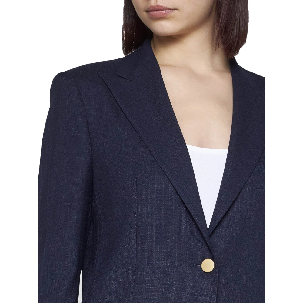 Tagliatore Blauw Jas met Centrale Split en Twee Knopen Blue Dames