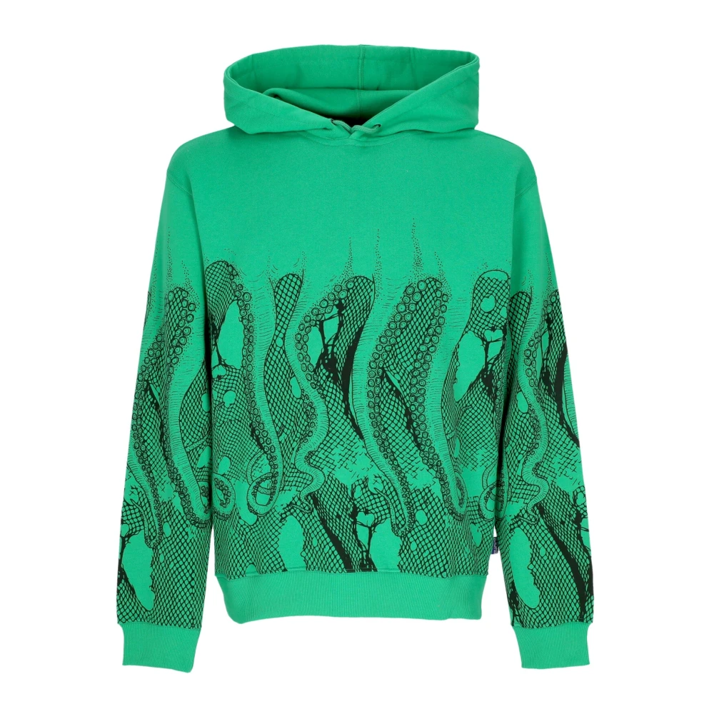 Octopus Groene Fishnet Hoodie Lichtgewicht Sweatshirt Green Heren