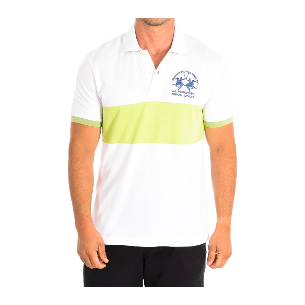 La Martina Men's White Polo Shirts, M, Short Sleeve Polo Shirt