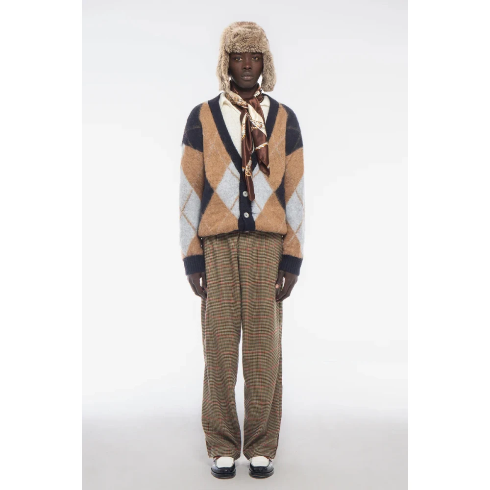 Family First Luxe Mohair Diamantpatroon Vest Multicolor Heren