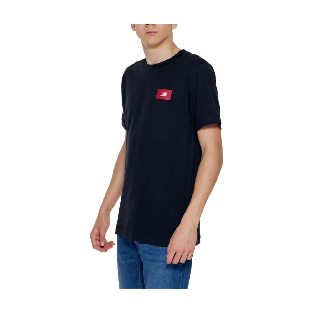 New Balance Essentials Logo Tee Crew Neck T-Shirt Black Heren