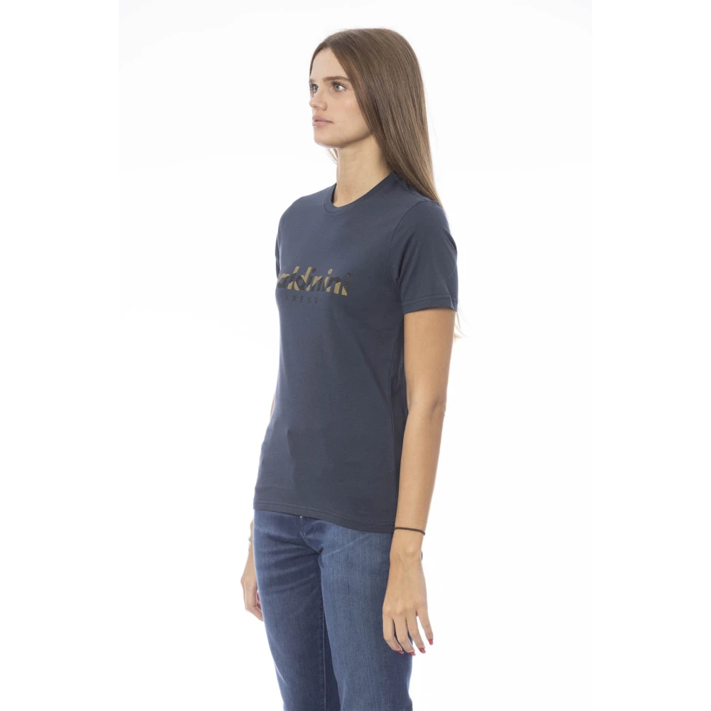 Baldinini Trendy T-shirt met voorprint Blue Dames