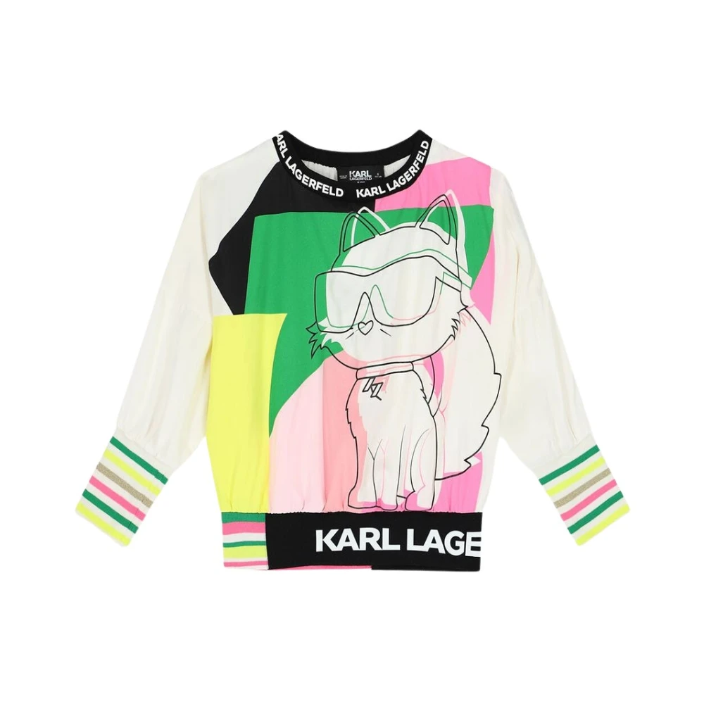 Karl Lagerfeld Multifärgad Logo Print Tröja Multicolor, Pojke