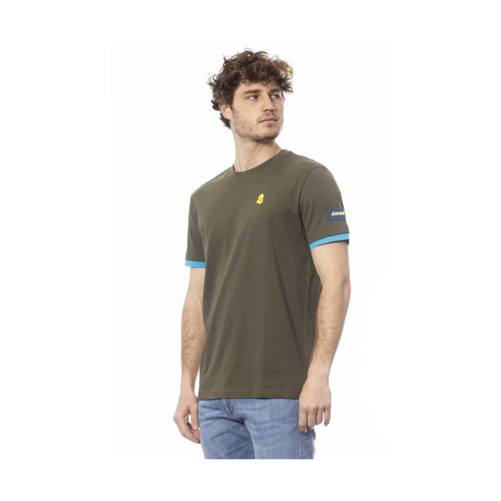 Invicta Groen Katoen Logo Print T-Shirt Green Heren