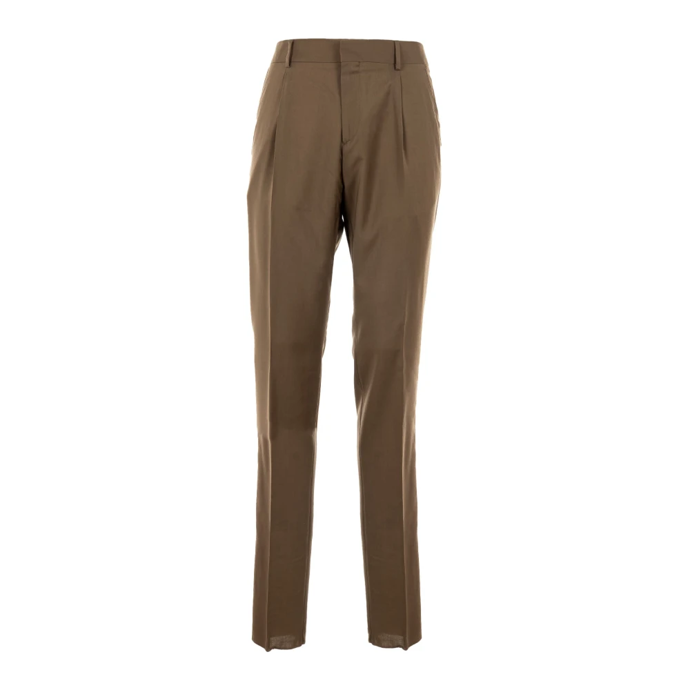 Liu Jo Elegante Heren Wol Chino Broek Brown Heren