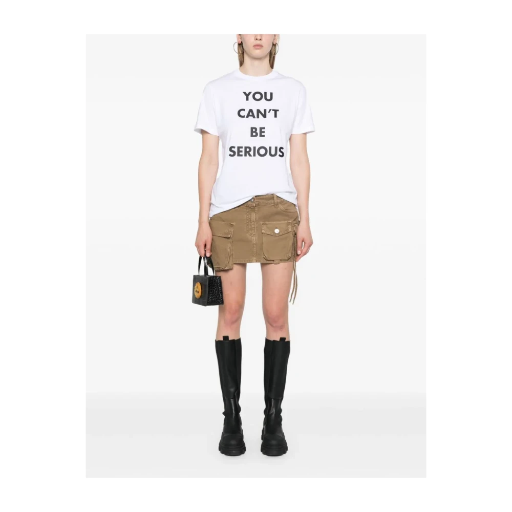 Moschino Witte bedrukte T-shirts en Polos White Dames