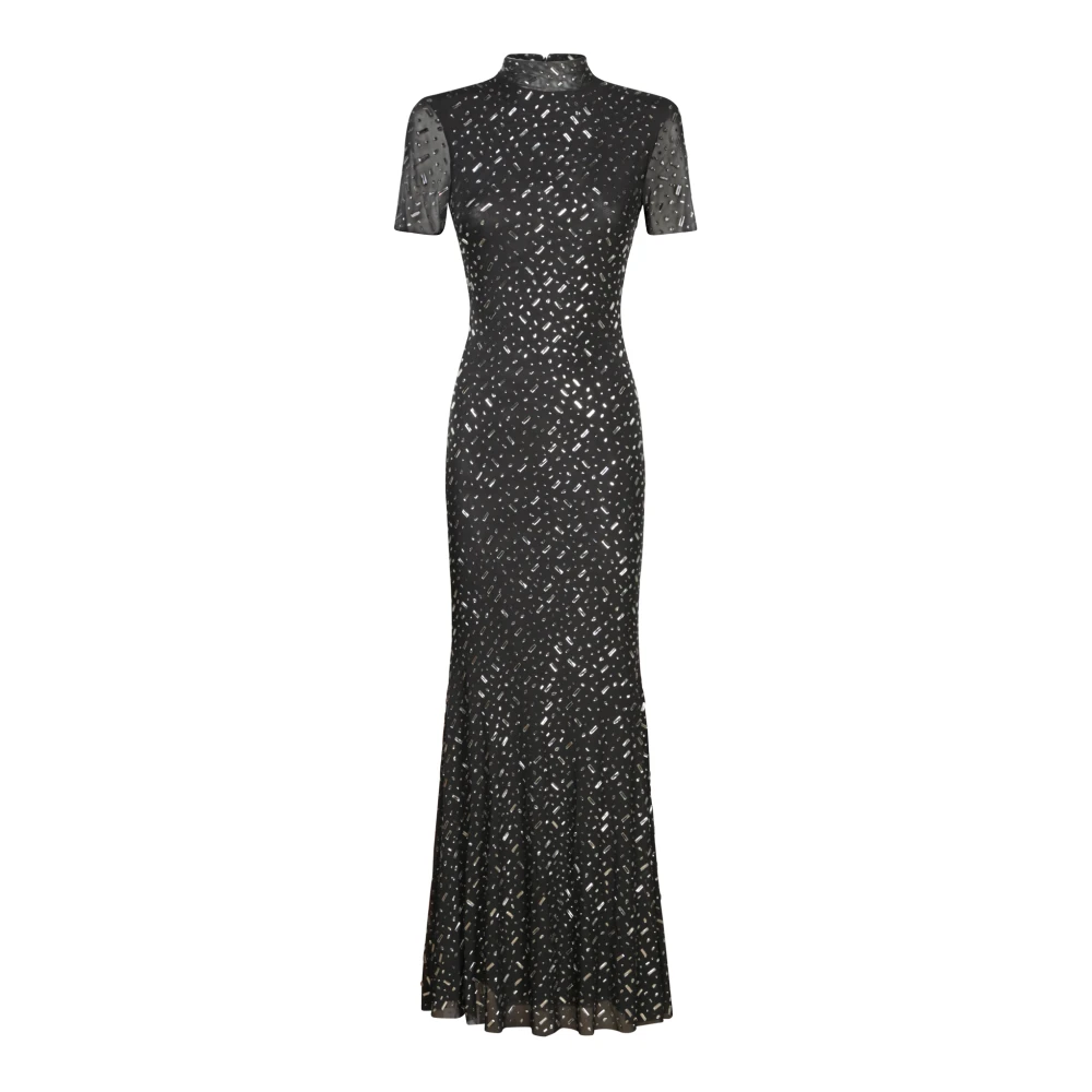 Self Portrait Zwarte Mesh Jurk Elegant Avondkleding Black Dames