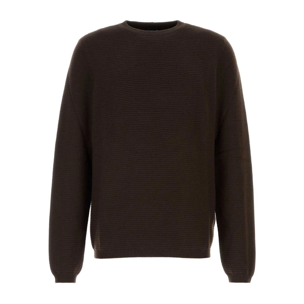 Giorgio Armani Gezellige Chocolade Wollen Trui Brown Heren