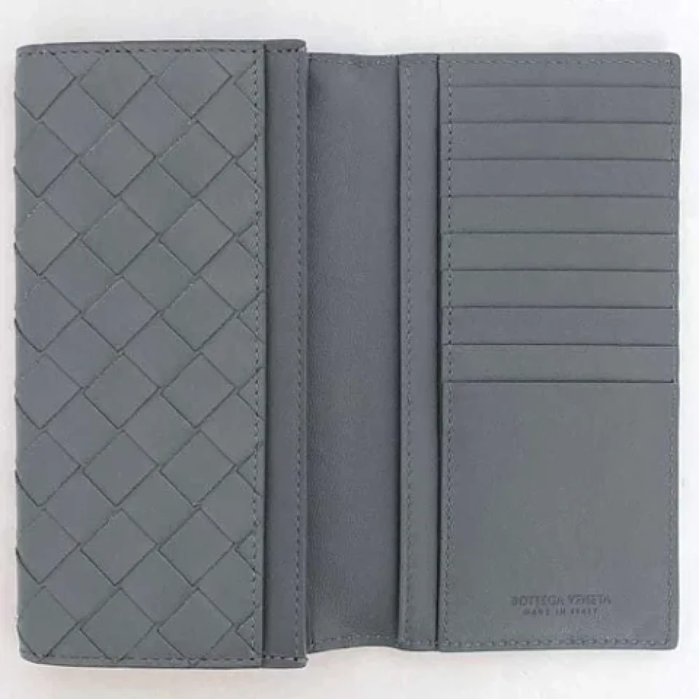 Bottega Veneta Vintage Pre-owned Leather wallets Gray Dames
