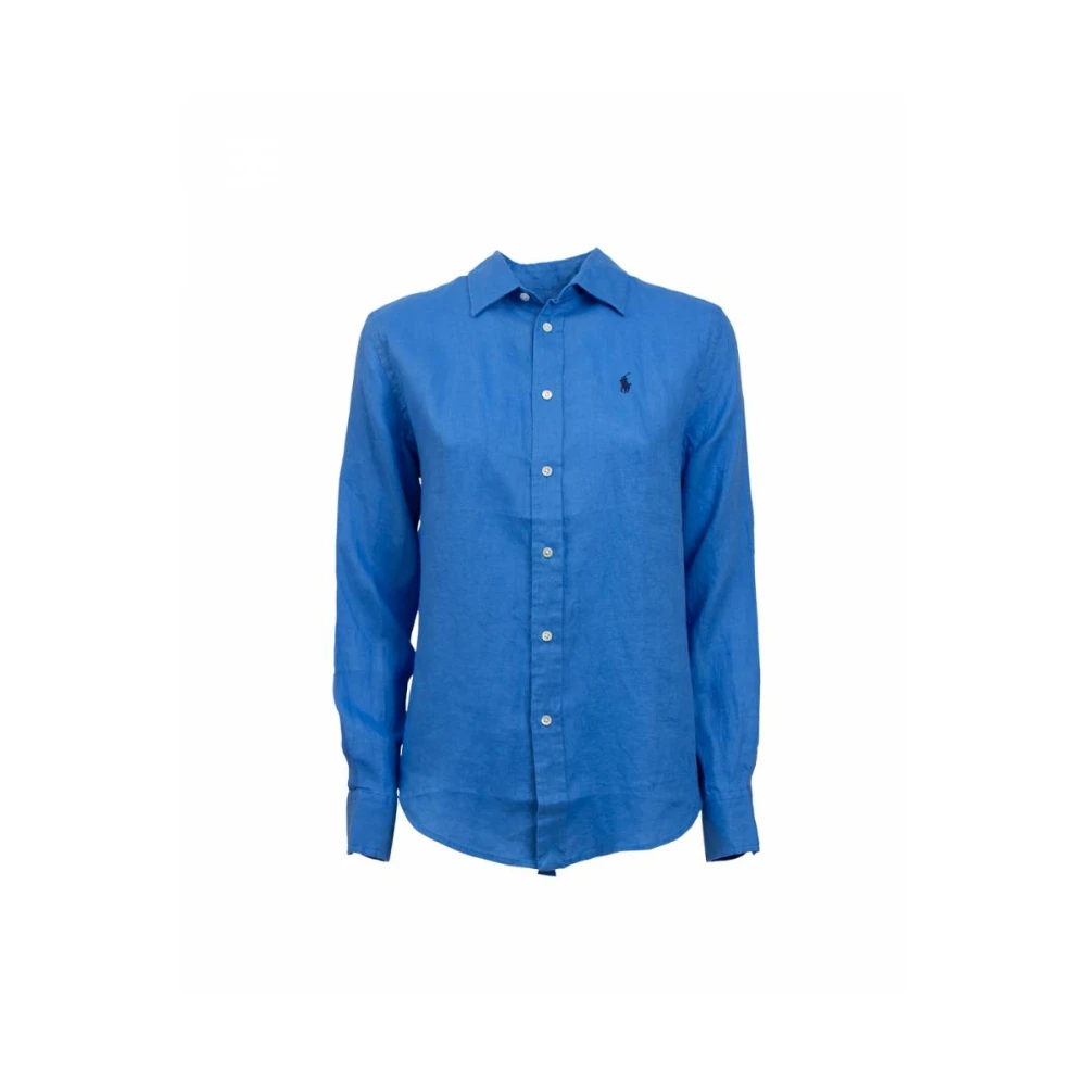 Polo Ralph Lauren Knoop Front Shirt Blue Dames