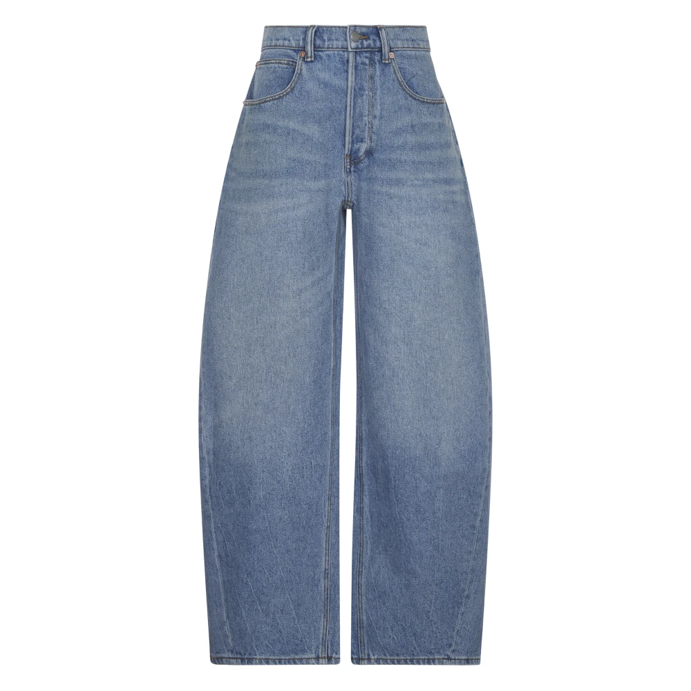 Alexander wang Oversized Afgeronde Lage Rise Jeans Blue Dames