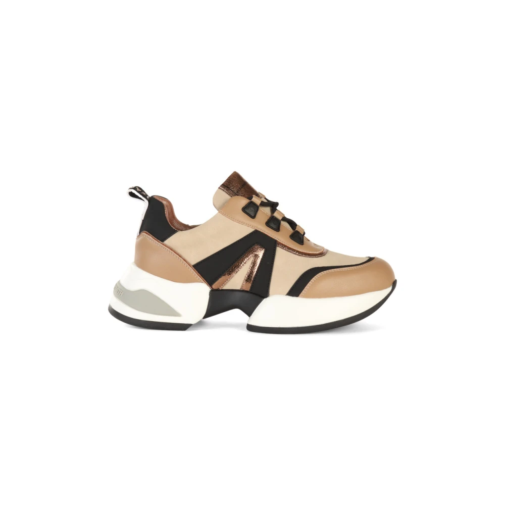 Alexander Smith Chunky Marble Sneakers met Gelamineerde Inzetstukken Beige Dames