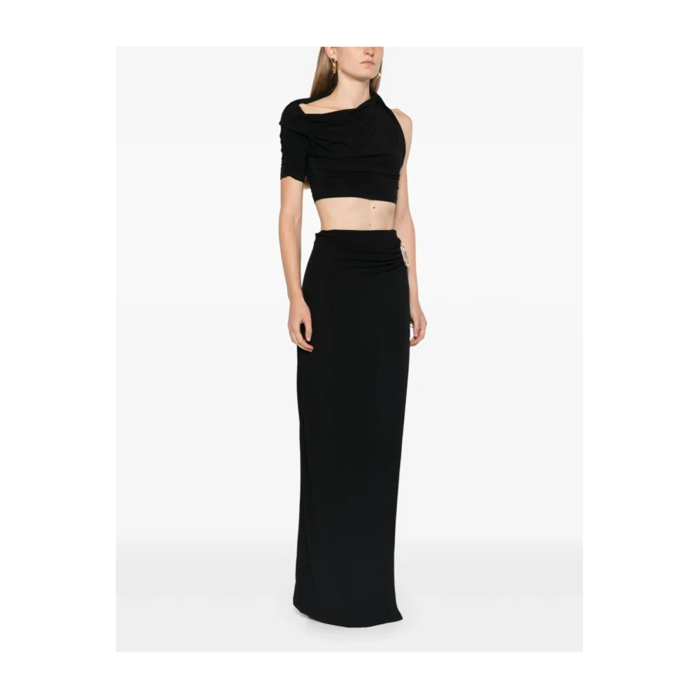 Casablanca Zwarte Asymmetrische Taille Rok Black Dames