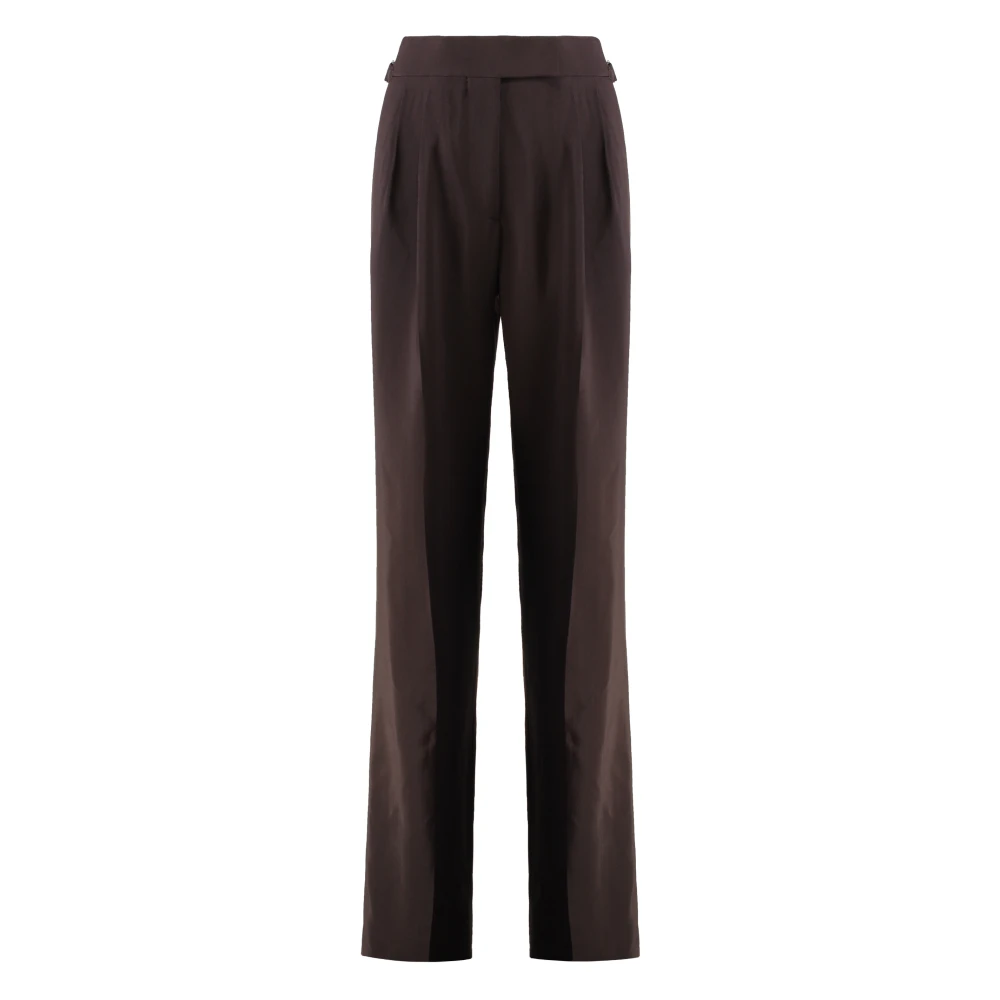 Tom Ford Women's Brown Blend Wool Trousers With Pockets