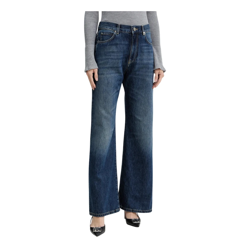Pinko Donna Blu - Jeans Wide Leg In Denim Soft - 28 - Immagine 5