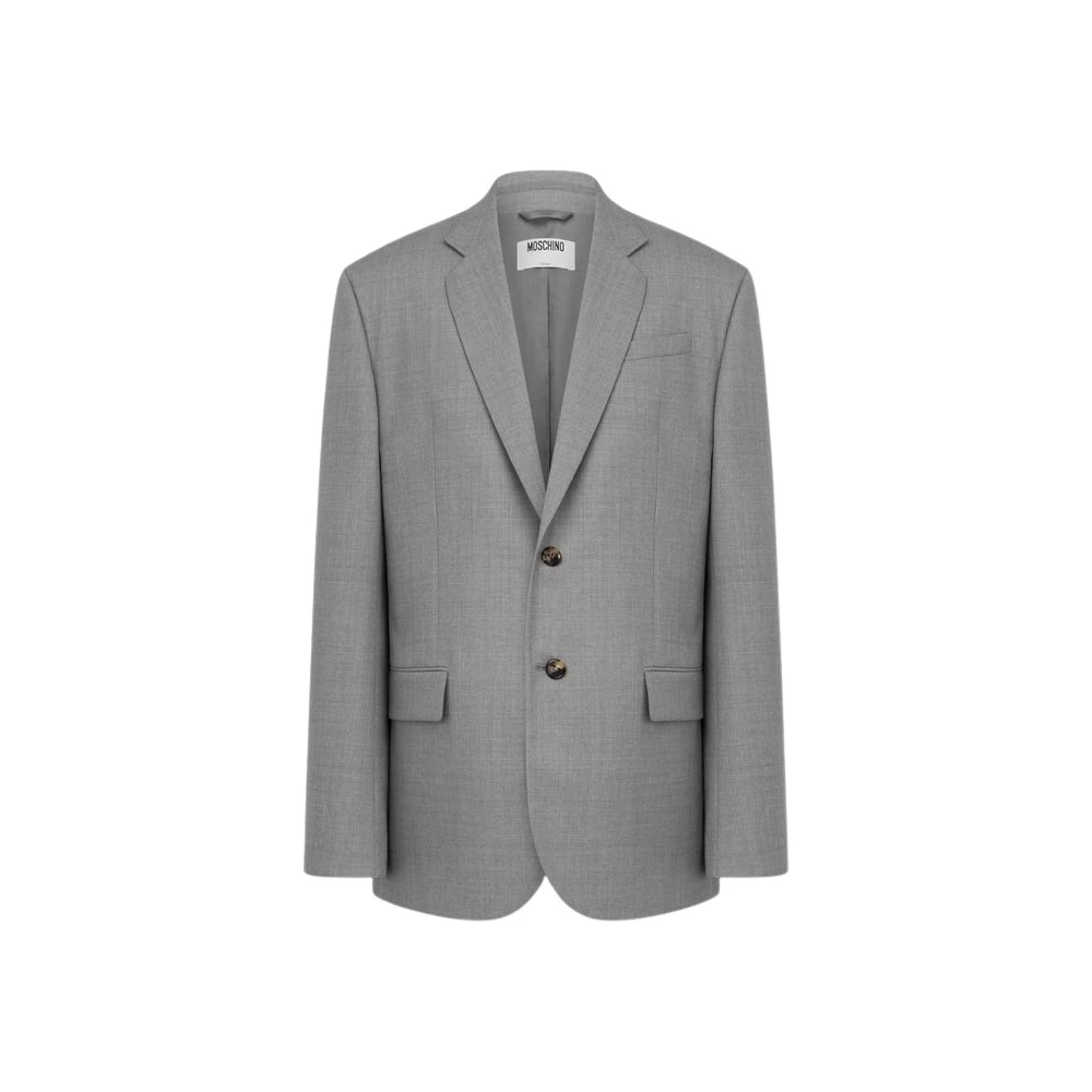 Moschino Men's Gray Wool Canvas Jacket